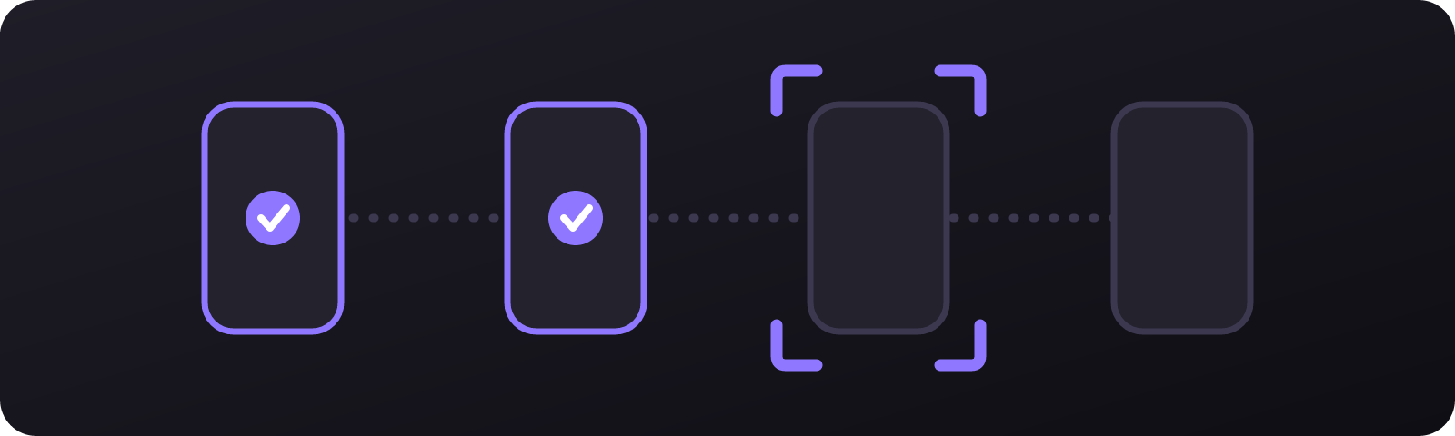 A flow, step by step, verified on a device